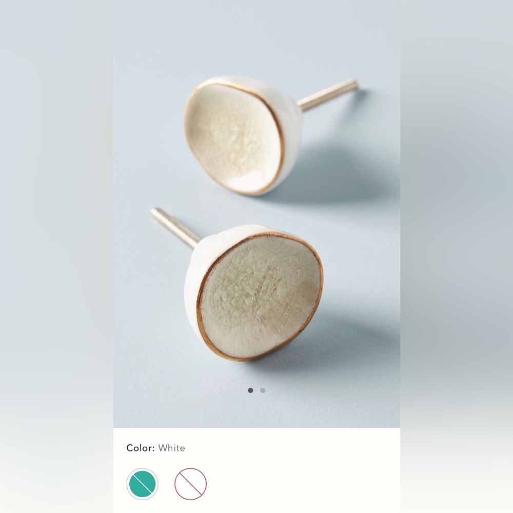 Anthropologie Speckled Ceramic Knobs set of 2